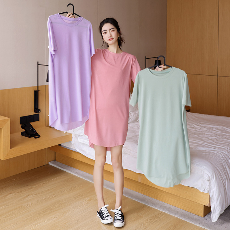 百搭冰丝连衣裙女夏季薄款宽松a字裙外穿大码休闲打底裙睡裙T恤裙,淘宝优惠券,粉丝福利购,淘宝优惠卷