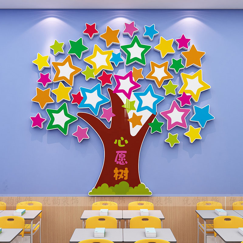 梦想树心愿墙班级文化墙贴中小学教室布置幼儿园墙面装饰许愿树,淘宝优惠券,粉丝福利购,淘宝优惠卷