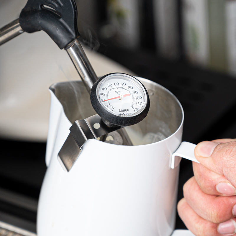手冲咖啡温度计咖啡壶配套牛奶拉花缸可夹式不锈钢指针探针温度表 - 图2