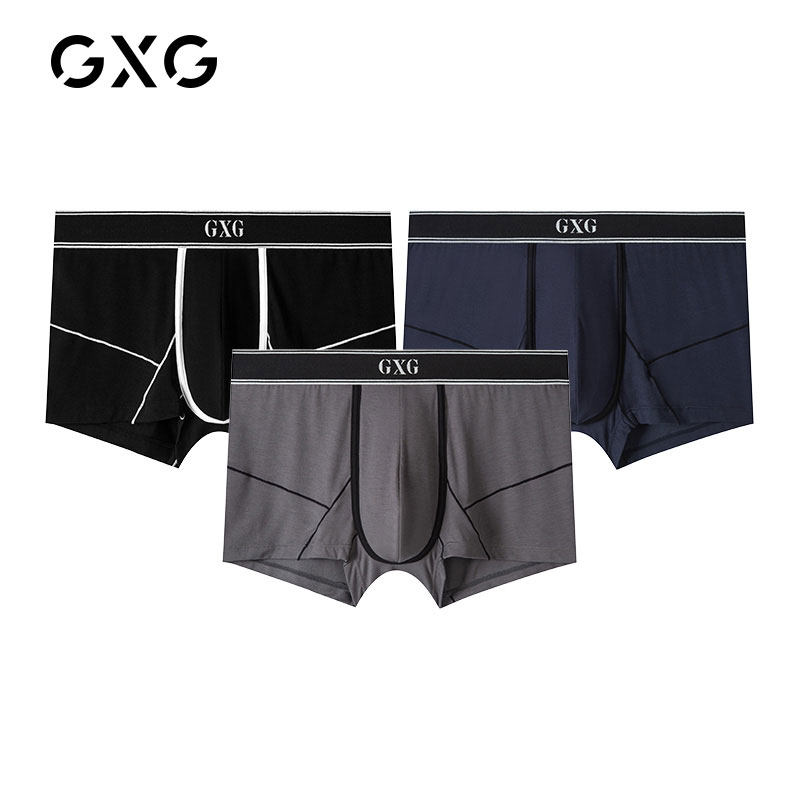 gxg夏季男士莫代尔透气纯色平角裤 gxg内衣内裤