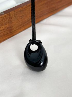 韩版简约不规则椭圆形吊坠项链小众时尚气质百搭长款毛衣链颈链配