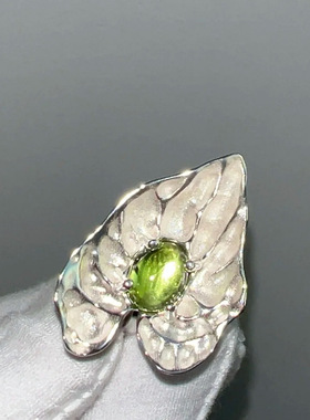 春夏清爽宁静小嫩芽戒指高级重工凹凸立体感个性时尚叶子男女指环