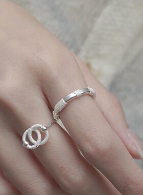 弦花丝纯银戒指 纯手工编织原创小众设计感新中式简约