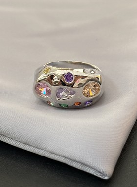 【K社制造】宝石戒指气质个性百搭简约冷淡风潮酷嘻哈新款指环女