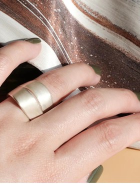 925银肌理暗黑戒指叠戴
