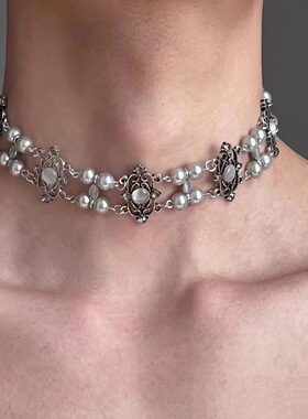 朋克街头亚文化设计高级感项链Y2K锁骨链重工多层choker女辣妹项