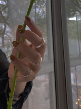 absambush凹凸纹皱褶高级感戒指