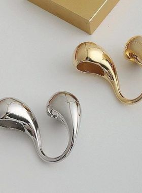 欧美夸张金银水滴镜面戒指女小众高级感简约时尚开口食指戒指环
