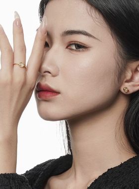 【K社制造】韩版ins风小众简约大气白玛瑙戒指女S925纯银开口指环