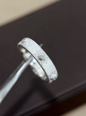 【K社制造】纯银复古六钻拉丝磨砂花朵戒指轻奢法式宫廷风指环