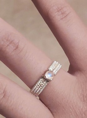 【K社制造】 925银宽版编织戒指纯银非遗极简高级感指环男女