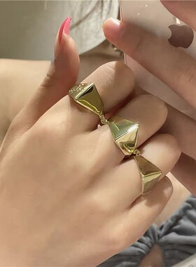 戒指盔甲戒子朋克风关节护甲指环金黑银三色