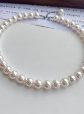 韩国fever同款珍珠项链女轻奢小众设计不掉色颈链 质感锁骨链