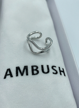 absambush新款几何银开口戒指