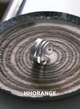 《无垠》原创极简挤压肌理小众先锋情侣男生戒指