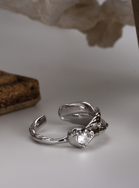 【K社制造】带钻戒指纯银925纯银叠戴法气质高级感蹦迪闪钻嘻哈潮