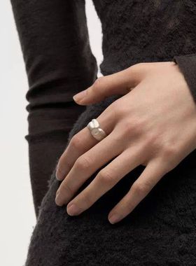 【K社制造】凹陷戒指 原创设计银戒男女情侣款不掉色日常简约戒指