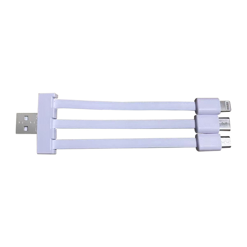 手机充电线12.3厘米三合一数据线充电宝专用的一拖三充电线替换数据线备用充电线维修更换配件充电线 - 图1