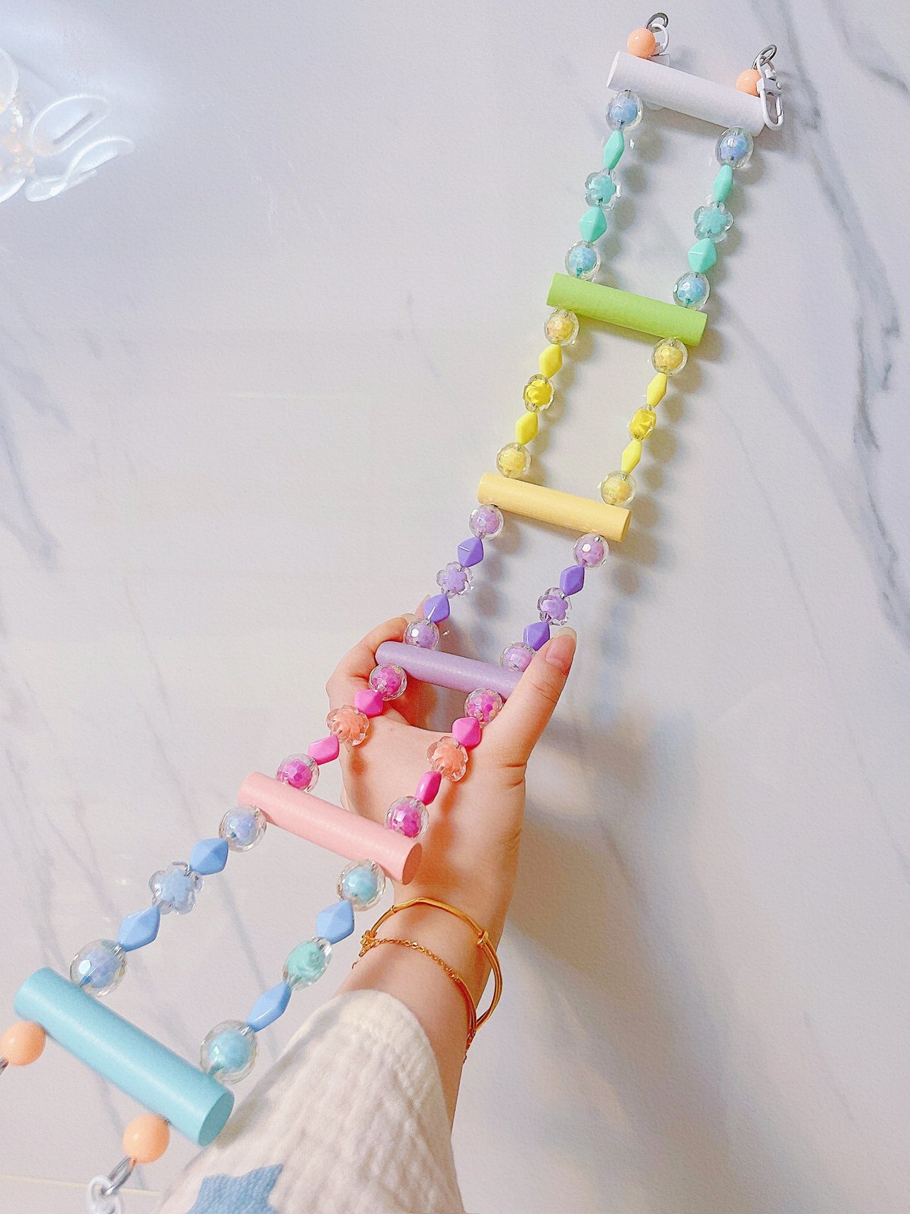 8玖-鹦鹉爬梯秋千手工站杆马卡龙彩虹攀爬云梯宠物鸟玩具牡丹虎皮,淘宝优惠券,粉丝福利购,淘宝优惠卷