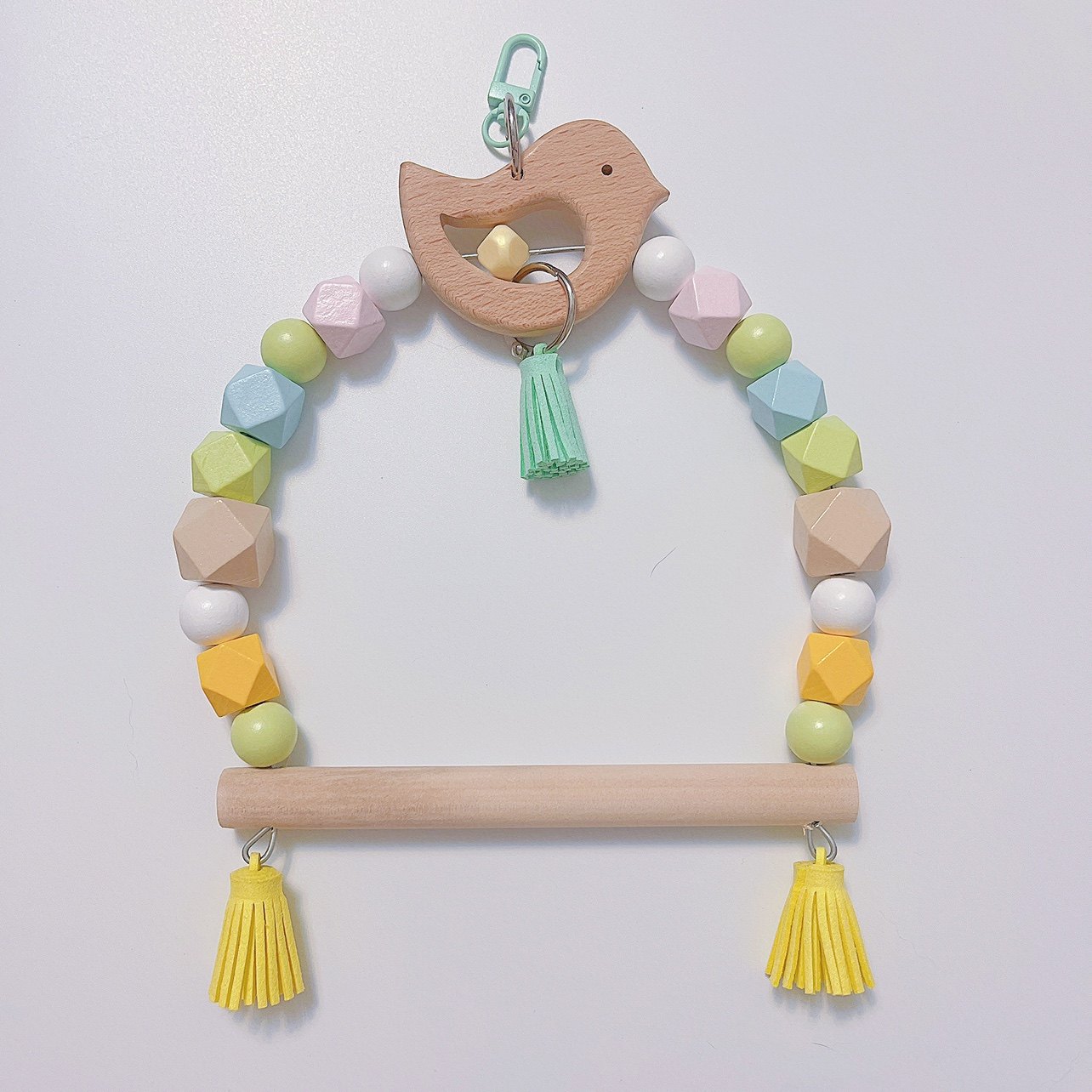 8玖-中小型鹦鹉马卡龙色啃咬玩具秋千站架攀爬梯鹦鹉鸟具玩具鸟笼,淘宝优惠券,粉丝福利购,淘宝优惠卷