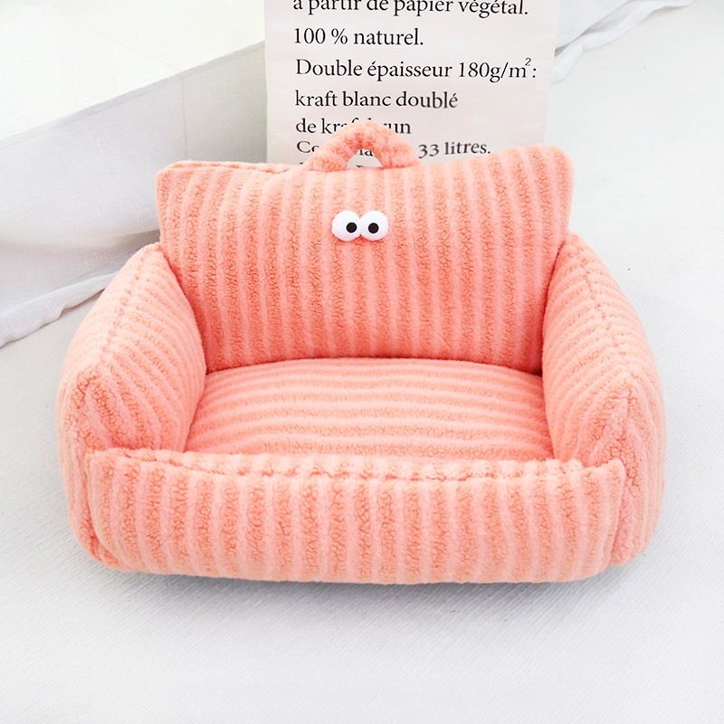大眼仔方形沙发狗窝宠物窝网红猫窝可爱比熊中小型犬垫子四季通用,淘宝优惠券,粉丝福利购,淘宝优惠卷