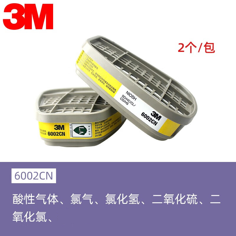 3m滤毒盒6001CN/6002/6003/6004/6005/6006防甲醛防毒面具过滤盒-图1