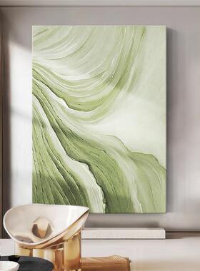 绿色肌理抽象纯手绘油画