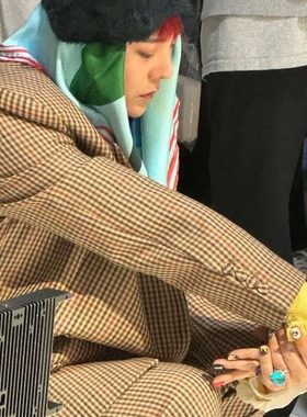 GD权志龙同款帕拉伊巴蓝满钻海蓝宝石戒指彩宝高定中古老钱风男女