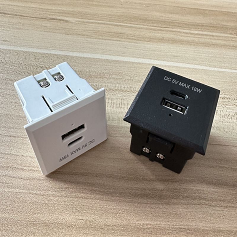 嵌入式快充18W家具充电器USB+Type-C茶几桌面床头沙发隐藏USB插座 - 图2