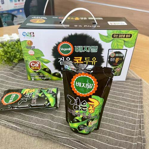 韩国进口倍吉美尔黑豆豆奶190ml×16早餐豆乳奶制品饮料饮品冲饮 - 图1
