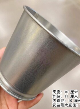 IKEA宜家阿克巴索克尔装饰用花盆电镀室内户外金属银色花盆笔筒
