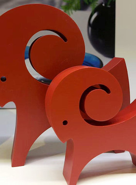 IKEA宜家国内代购 云芬特 装饰品2件套山羊红色圣诞氛围装饰摆件