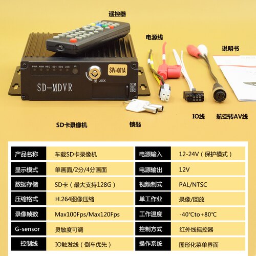 车载显示器四路SD卡车载录像机大巴校客货车4路监控主机AHD高清 - 图1
