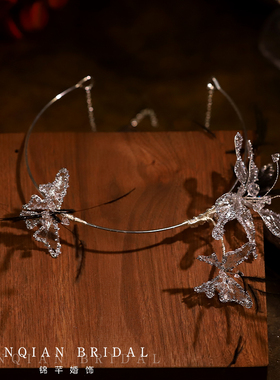 超仙精致亮片蝴蝶黑羽毛项圈