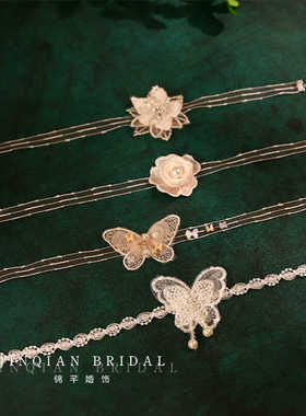 仙美蕾丝花朵项链优雅气质甜美颈链婚纱礼服写真少女纱花锁骨链