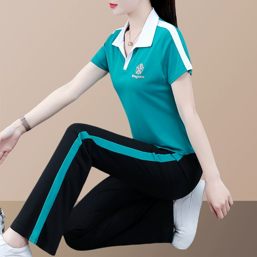 Модный спортивный костюм, шелковая тонкая летняя одежда, комплект, 2025 года, городской стиль, короткий рукав