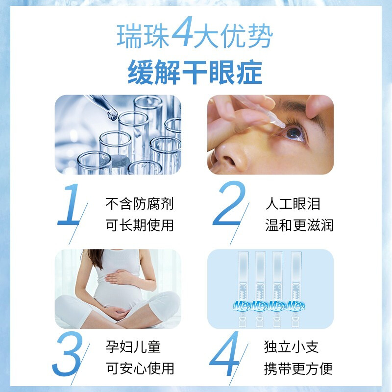 瑞珠滴眼液聚乙烯醇滴眼液20眼药水眼药水缓解视疲劳模糊无防腐剂