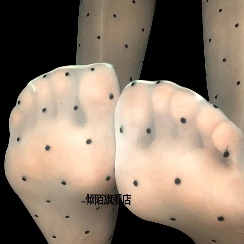 极光波点短丝袜性感0D超薄透明中筒女小腿日系JK油亮丝滑黑丝纯欲 - 图2