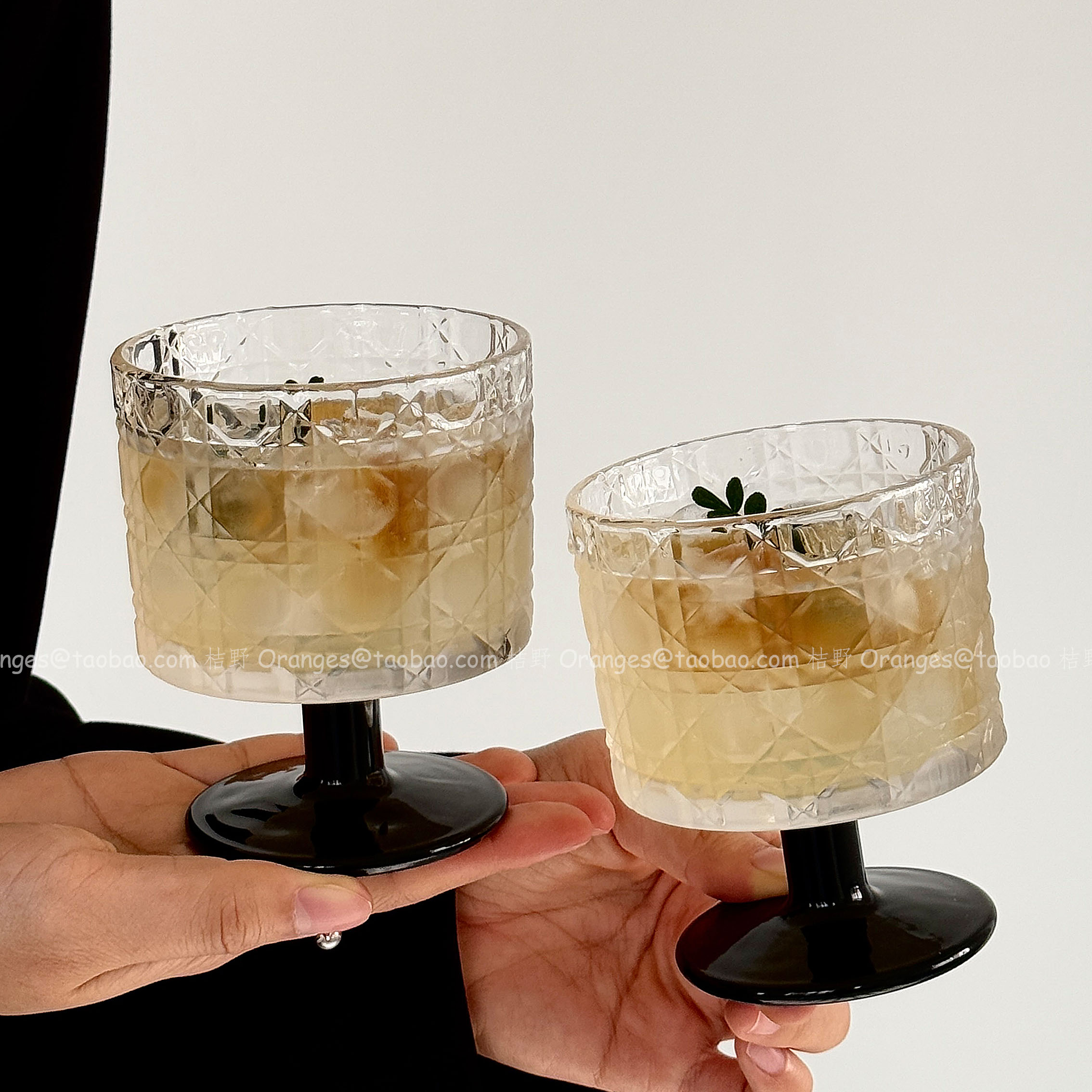 小众中古高脚杯ins风冷萃杯冰美式咖啡杯微醺酒杯果汁杯饮品杯子 - 图1