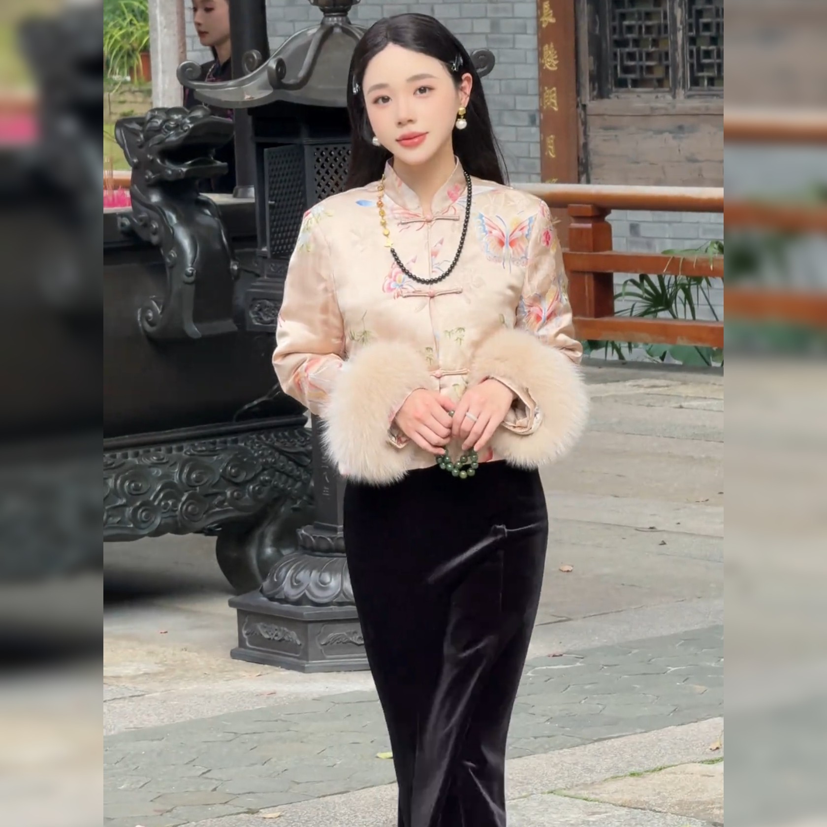 2025春季新款新中式国风刺绣棉服女毛领短款复古外套初冬保暖上衣,淘宝优惠券,粉丝福利购,淘宝优惠卷