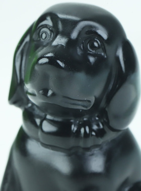 拍卖捡漏新疆和田玉墨玉黑狗摆件手把件雕刻生肖守护神茶宠孤品