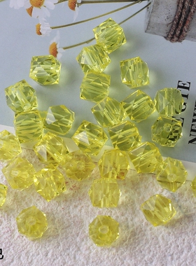 亚克力透明水晶立体菱形串珠10mm