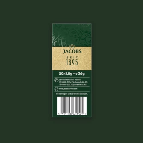 雅各布斯Jacobs Espresso意式浓缩纯黑咖啡粉 速溶咖啡 20支*2盒 - 图0