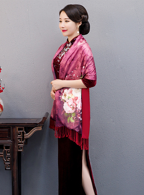 婚宴妈妈披肩两用围巾