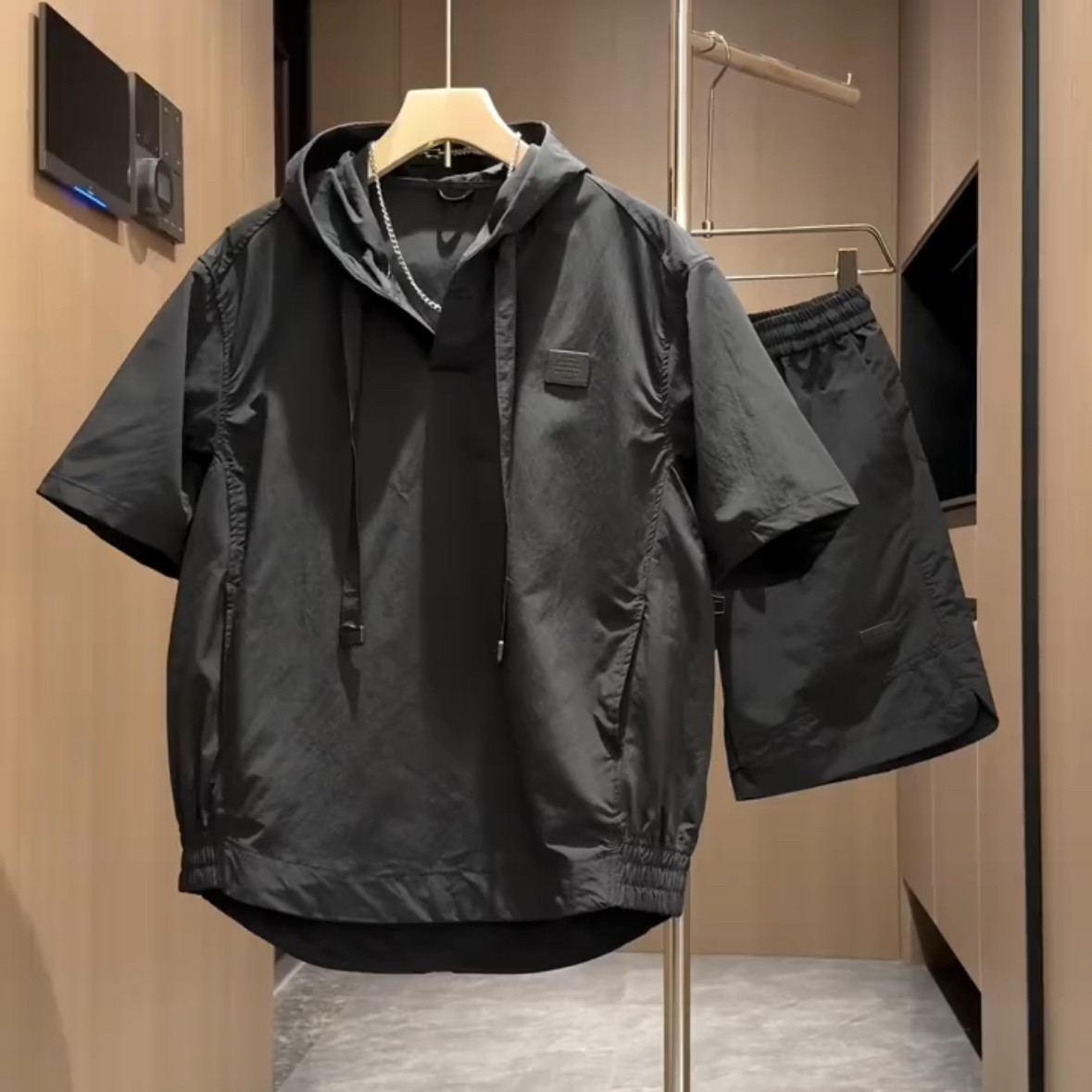 夏季新款连帽速干休闲运动套装男女款百搭潮牌宽松短袖短裤两件套,淘宝优惠券,粉丝福利购,淘宝优惠卷