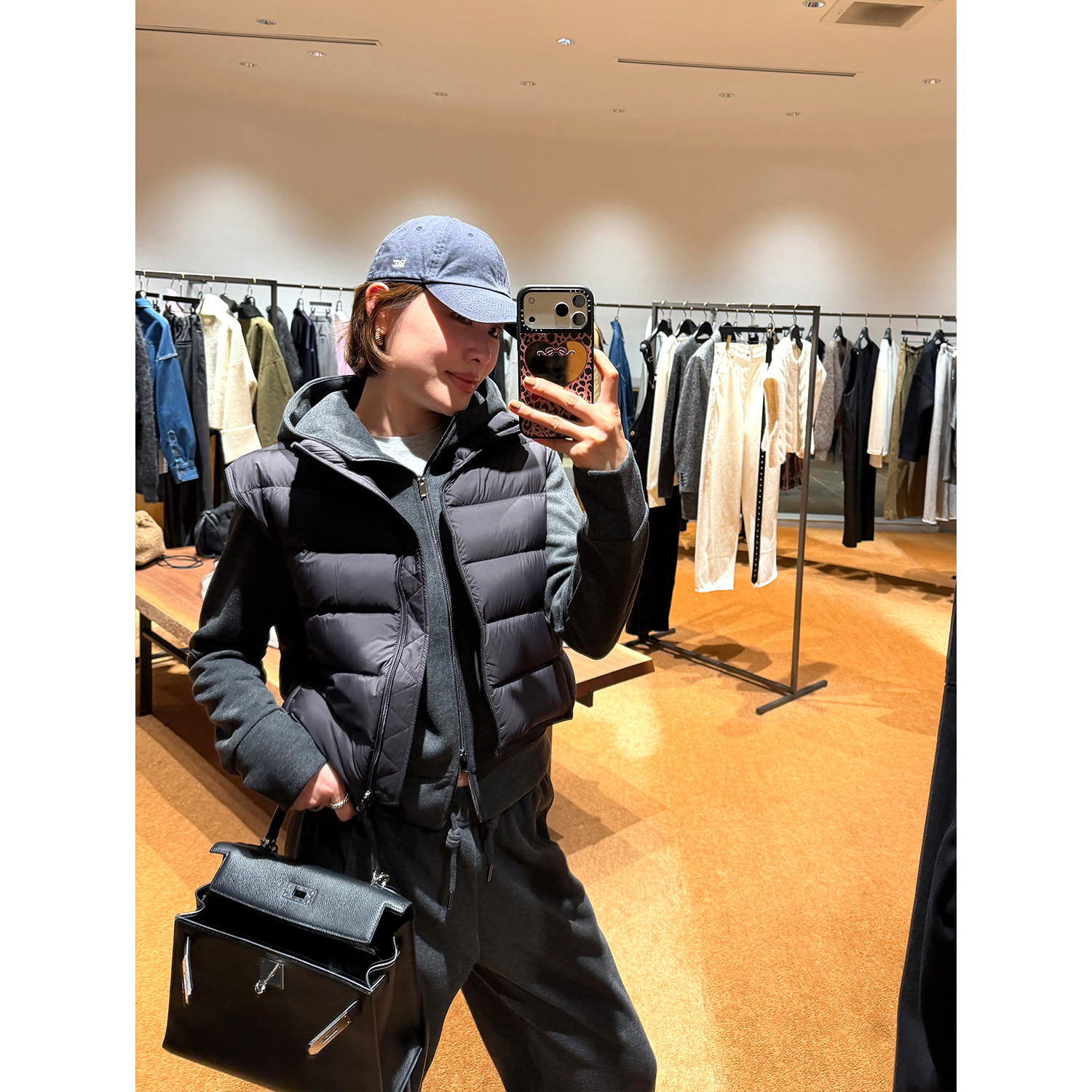 YANGLE_冬季套装女2025新款韩系羊绒桑蚕丝连帽卫衣拖地直筒卫裤 - 图2