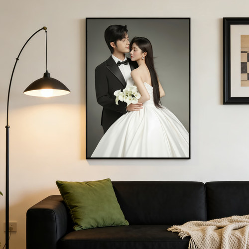 婚纱照放大挂墙相框窄边框定制影楼床头结婚照片全家福儿童3648寸 - 图3