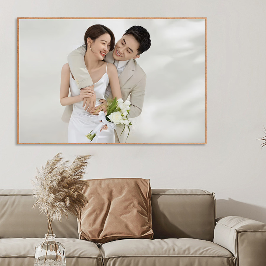 婚纱照放大挂墙相框窄边框定制影楼床头结婚照片全家福儿童3648寸