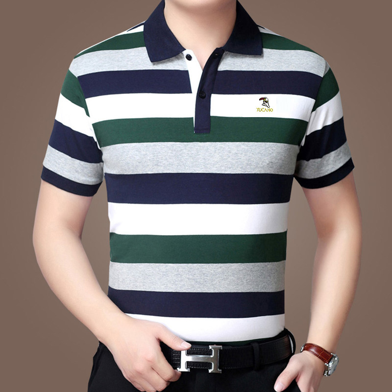 啄木鸟纯棉短袖男夏季中年人polo衫 啄木鸟菲凡T恤