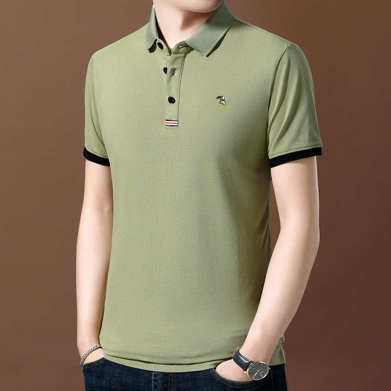 啄木鸟夏季丝光棉男士短袖polo衫 啄木鸟菲凡T恤